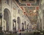 乔万尼 保罗 帕尼尼 : Interior Of The Santa Giovanni In Laterno In Rome